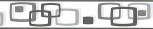 Samolepiaca bordúra D58-046-2, rozmer 5 m x 5,8 cm, oválky sivo-čierné, IMPOL TRADE