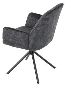 Jedálenská stolička zamatová, čierna HC-511 BK4