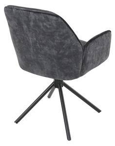 Jedálenská stolička zamatová, čierna HC-511 BK4