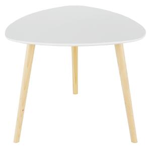 TEMPO Príručný stolík, biela/prírodné drevo, TAVAS
