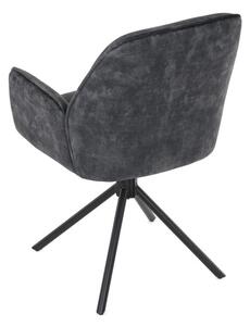 Jedálenská stolička zamatová, čierna HC-511 BK4