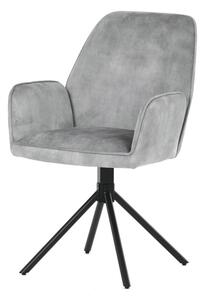 Jedálenská stolička zamatová, sivá HC-511 SIL4