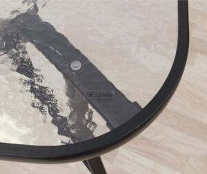 KONDELA Jedálenský stôl, tvrdené sklo/oceľ, 150x90 cm, PASTER