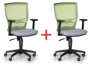 Kancelárska stolička VENLO 1+1 ZADARMO, zelená/sivá