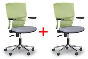Kancelárska stolička HAAG, Akce 1+1 ZADARMO, zelená / sivá