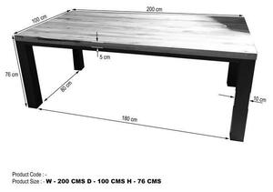 TIROL Jedálenský stôl 200x100 cm, tmavohnedá, dub
