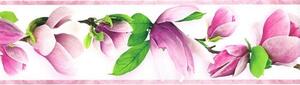 Samolepiace bordúry B 83-10, rozmer 8,3 cm x 5 m, vetvičky s kvetmi fialové, IMPOL TRADE