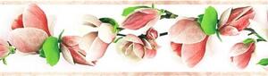 Samolepiace bordúry B 83-10-02, rozmer 8,3 cm x 5 m, vetvičky s kvetmi ružové, IMPOL TRADE