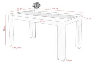 Jedálenský stôl LILO biela/betón