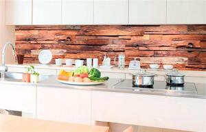 Samolepiace tapety za kuchynskú linku, rozmer 350 cm x 60 cm, drevená stena, DIMEX KI-350-063