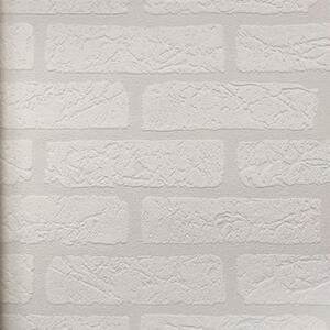 Vinylová tapeta na stenu tehla biela 3D 309627, rozmer 10,05 m x 0,53 m, RASCH