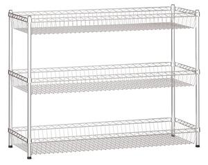 Drôtený regál s košovými policami, 900 x 1200 x 450 mm, 3 police