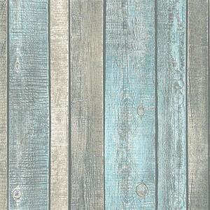 Vliesové tapety na stenu IMPOL 31993-2 Wood and Stone 2, dosky svetlo modro-hnedé, rozmer 10,05 m x 0,53 m, A.S.Création