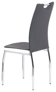 Jedálenská stolička BARBORA sivobiela/chróm