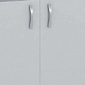Triediaci regál s dverami PRIMO KOMBI, 800 x 420 x 1865 mm, 9 priehradiek, sivý