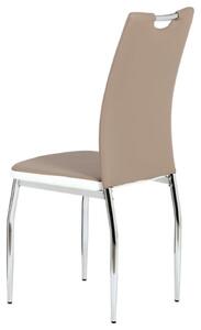Jedálenská stolička BARBORA hnedobiela/chróm