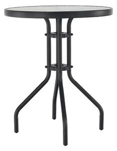 Jedálenský stôl, čiena oceľ/tvrdené sklo, priemer 60 cm, BORGEN TYP 1