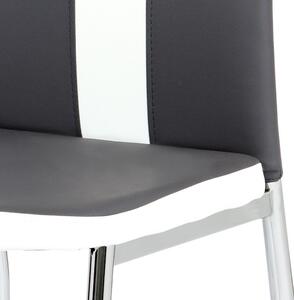 Jedálenská stolička BARBORA sivobiela/chróm