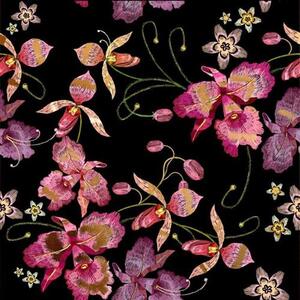 Samolepiace tapety 45 cm x 5 m GEKKOFIX 14061 ružová orchidea čierno-zlatá Samolepiace tapety