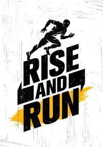 Ilustrácia Rise And Run. Marathon Sport Event, subtropica, (26.7 x 40 cm)