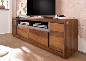 ROUND TV stolík 180x60 cm, hnedá, palisander