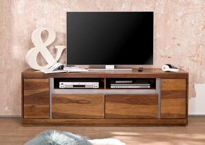 ROUND TV stolík 180x60 cm, hnedá, palisander