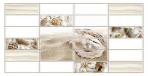 Obkladové panely 3D PVC TP10013998, cena za kus, rozmer 955 x 480 mm, biely obklad s mušlí a perlou, GRACE