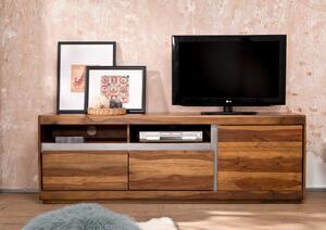 ROUND TV stolík -2 skrinky 180x60 cm, hnedá, palisander