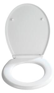 Biele WC sedadlo s jednoduchým zatváraním Wenko Bilbao, 44,5 x 37 cm