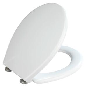 Biele WC sedadlo s jednoduchým zatváraním Wenko Bilbao, 44,5 x 37 cm