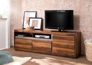 ROUND TV stolík -2 skrinky 180x60 cm, hnedá, palisander