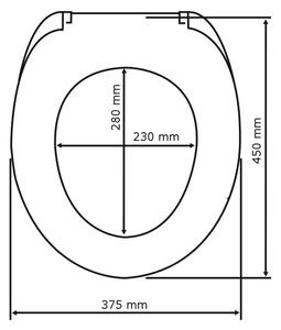 Tmavosivé WC sedadlo s jednoduchým zatváraním Wenko Premium Ottana, 45,2 x 37,6 cm