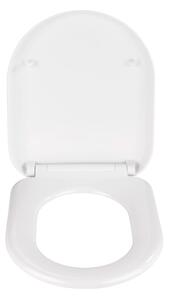 Biele WC sedadlo s jednoduchým zatváraním Wenko Santana, 44 x 37 cm