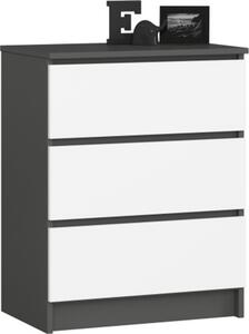 Komoda K60 3SZ- sivá/biela