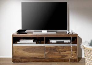 ROUND TV stolík 133x60 cm, hnedá, palisander