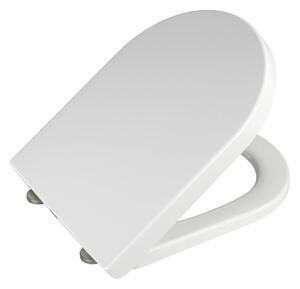 Biele WC sedadlo s jednoduchým zatváraním Wenko Premium Palma, 46,5 × 35,7 cm