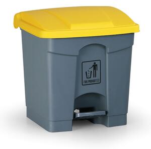 Pedálový viacúčelový odpadkový kôš na triedenie odpadu, 30 l, 350 x 400 x 340 mm, žltá
