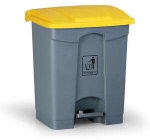 Pedálový viacúčelový odpadkový kôš na triedenie odpadu, 45 l, 390 x 360 x 590 mm, žltá