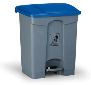 Pedálový viacúčelový odpadkový kôš na triedenie odpadu, 45 l, 390 x 360 x 590 mm, modrá