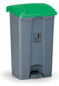 Pedálový viacúčelový odpadkový kôš na triedenie odpadu, 87 l, 480 x 360 x 820 mm, zelená