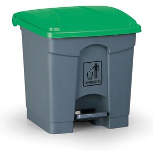 Pedálový viacúčelový odpadkový kôš na triedenie odpadu, 30 l, 350 x 400 x 340 mm, zelená