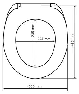 WC sedadlo s jednoduchým zatváraním Wenko Spa, 45 × 38,8 cm