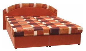 Manželská posteľ, molitanová, oranžová/vzor, KASVO