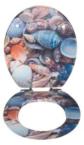 WC sedadlo s 3D obrázkom a jednoduchým zatváraním Wenko Sea Shell, 44,5 x 38 cm