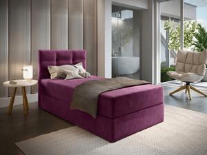 Čalúnená posteľ boxspring GLORIEN 90x200 cm purpurová Matrac: Matrac Bonell pružinový