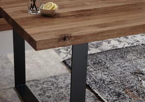 VEVEY Jedálenský stôl 160x90 cm, tmavohnedá, dub