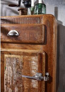 TESORI Kontajner na kolieskach so skrinkou - otváranie vľavo 70x55 cm, staré drevo