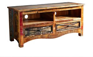 OLDTIME TV stolík 121x56 cm, staré drevo
