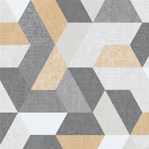 Vliesové tapety na stenu Loft M50909, rozmer 10,05 m x 0,53 m, hexagony sivo-béžové, UGÉPA
