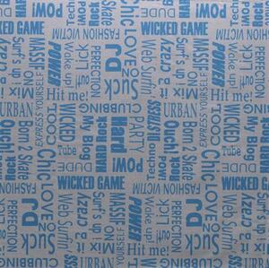 Samolepiace fólie text modrý, metráž, šírka 45cm, návin 15m, GEKKOFIX 12836, samolepiace tapety